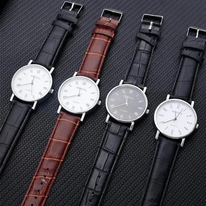 Business Luxury Leather Strap Analog Quartz Watches for Men Women Wristwatches Clock Casual Simple Man Watches Reloj Hombre