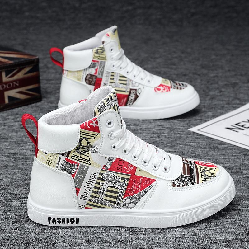 Autumn and winter new men's shoes trendy versatile casual board shoes men's retro sports high-top trendy shoes