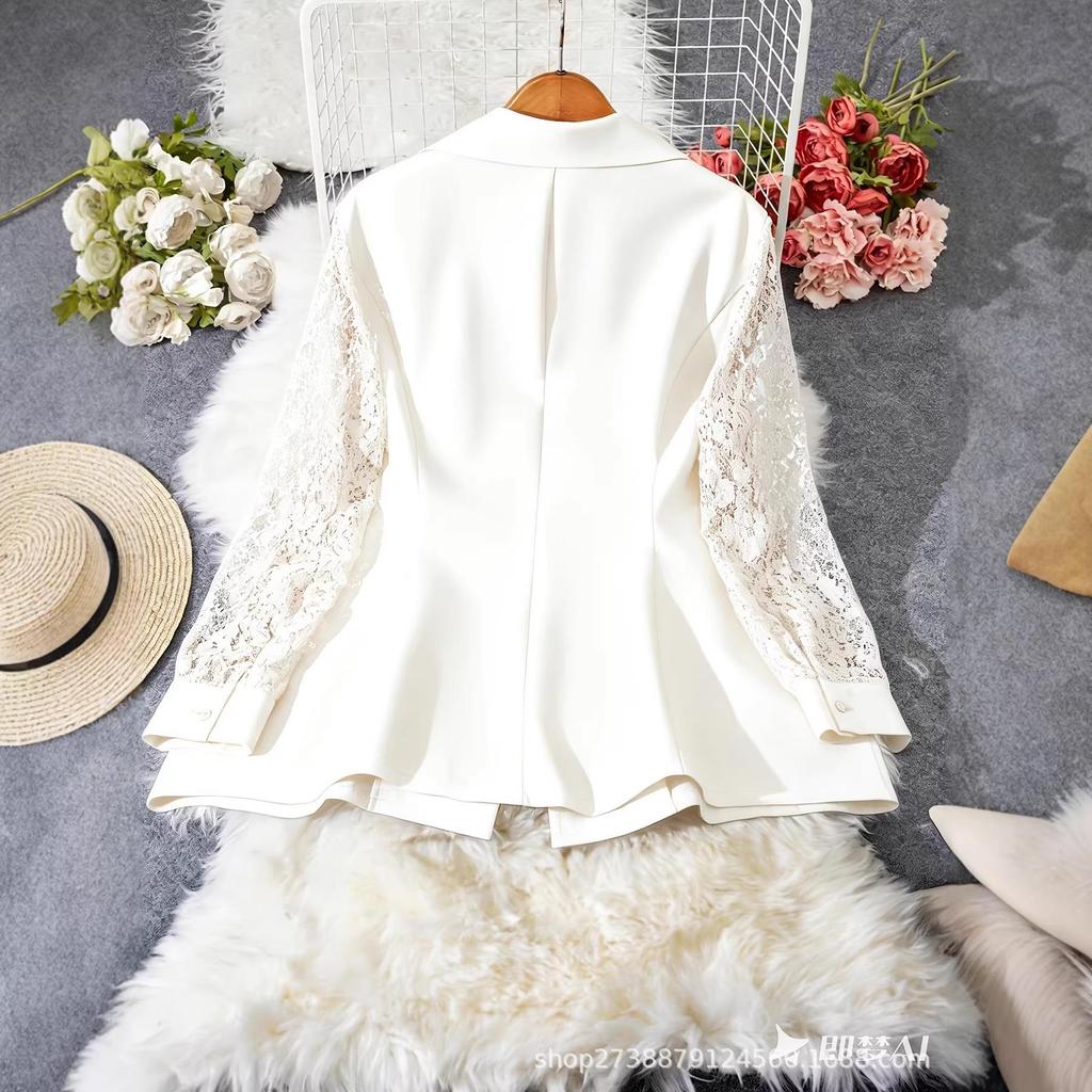 Giacca Cardigan in Pizzo da Donna Taglie Forti Primavera 2026 - Versatile Stile Europeo e Americano