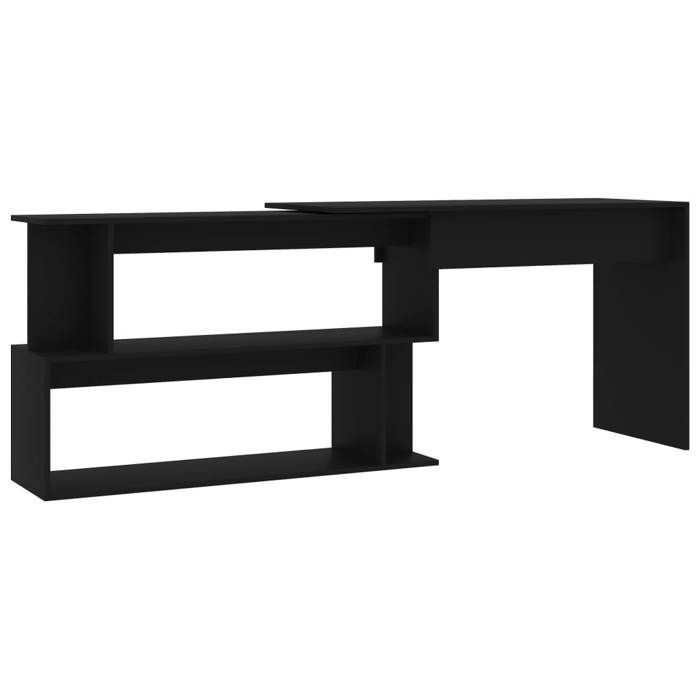 VidaXL Bureau d'angle Noir 200x50x76 cm Aggloméré