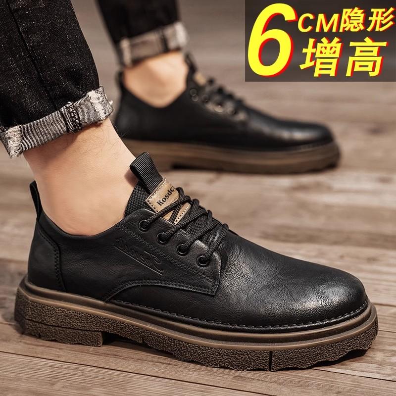 Leather shoes new spring casual derby dad business dress British style low top Martin boots