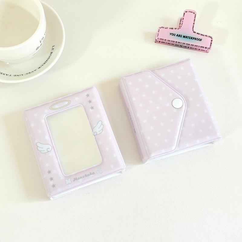 

Cartoon 40 Pockets Angel Wings Photo Card Pouch Style Album For 2.3x3.9 Inch Mini Handy Name Card K-pop Star Album With Button