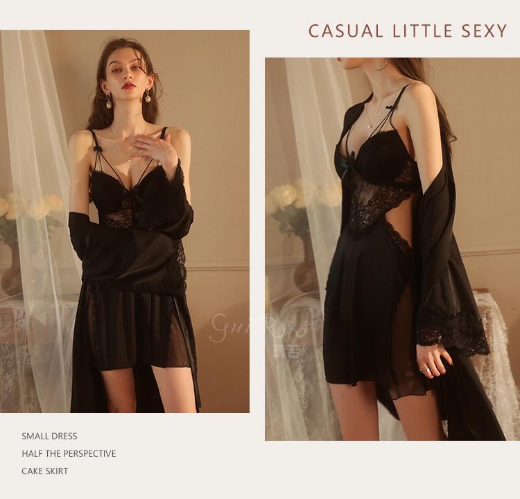 Gorgeous Plus Size Backless Push-Up Nightgown with Padded Camisole