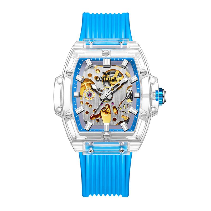 New TOP Brand Luxury Men's Watch With Box ONOLA Automatic Waterproof Transparent Shell Men's Mechanical Watches