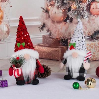 Natale Paillettato Bambola Senza Faccia Natale Rudolph Babbo Natale Bambola Ornamenti Decorazione Casa Regalo di Capodanno