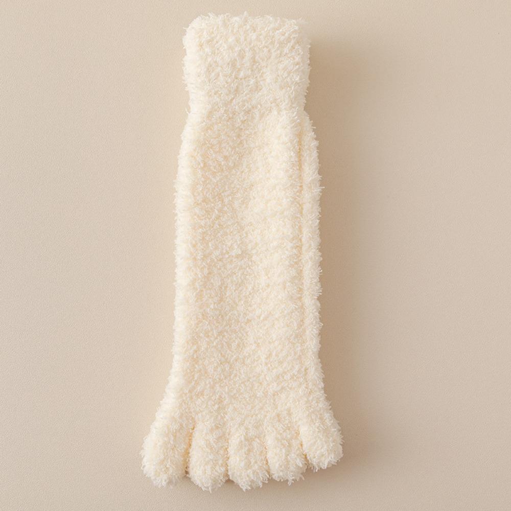 Mid Tube Five Toe Fleece Socks Winter Floor Socks Women Kawaii Five Toe Plush Socks  Winter