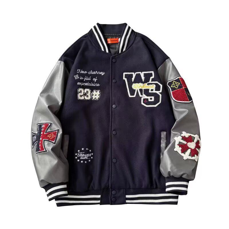 2024 Men's Trendy Korean Style Color-Contrast Baseball Jacket, Perfect for Spring and Autumn