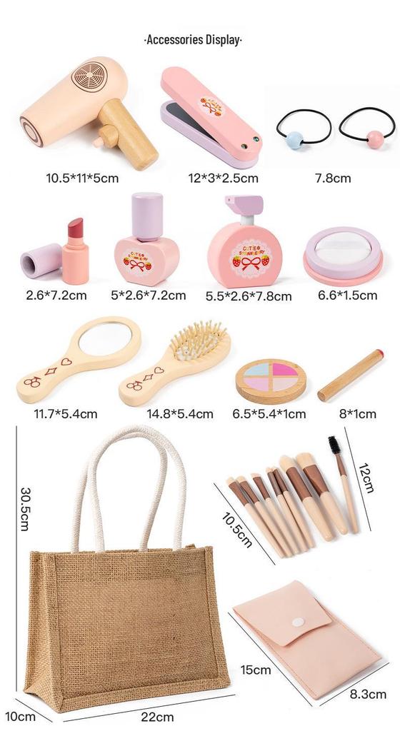 Children’s Wooden Princess Vanity Set with Jewelry Box