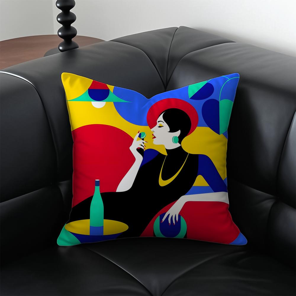 M-Malika Favre Ant Vantage Simple Cushion Cover Pillow Case Anti-Dustmite Invisible Zipper Silky Plush Cushion