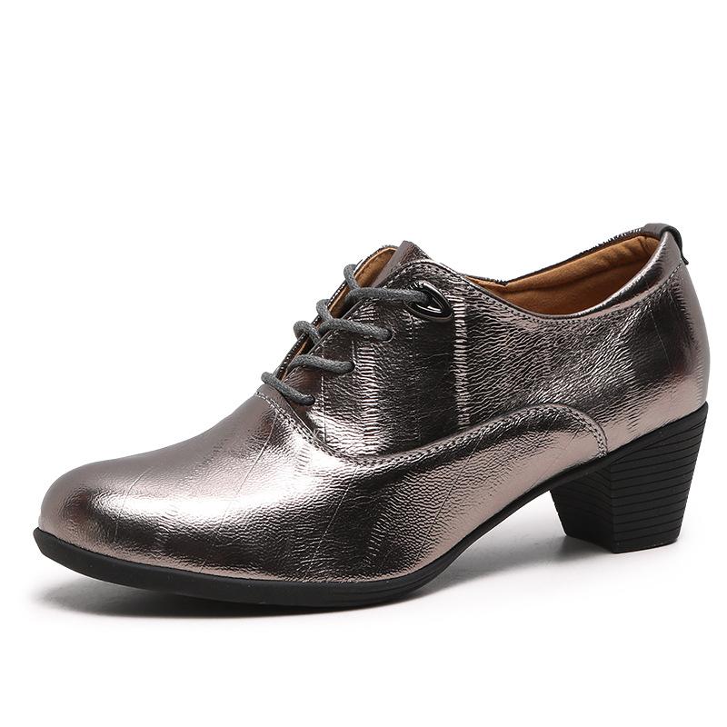 British Style Spring Women Pumps Round Toe Strange Heels 5cm Lace Up Soft Casual Office Lady Shoes Soft-soled Dancing Sneakers