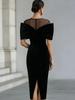 Neuer Eingang Elegantes Commute Damen One-Shoulder Freiliegende Schulter Samtkleid