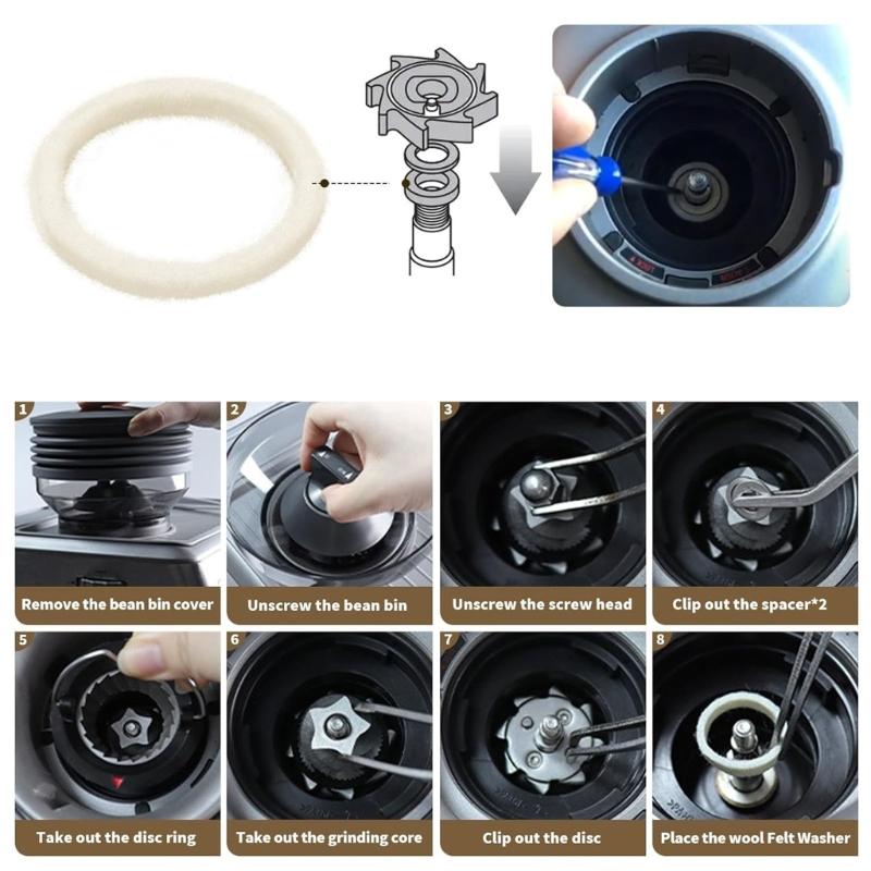 8 Pack Soft Felt Cushioning Gaskets Sealing Rings for Equipment Delivering Enhancing Durability and Quiet Operation