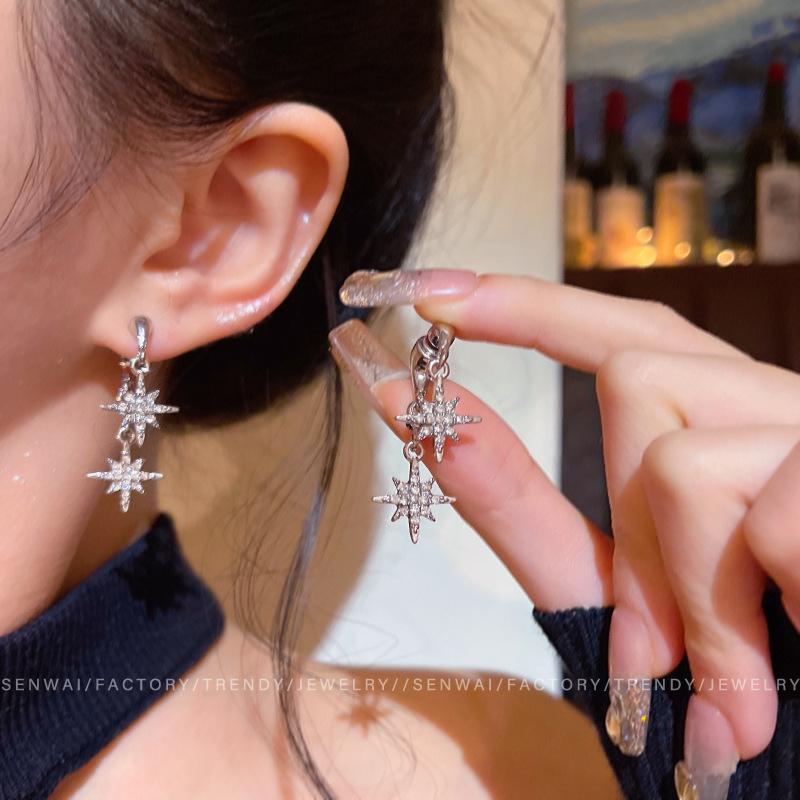 Micro-inlaid zircon mango stud earrings, a two-wear earring, femininity earrings.