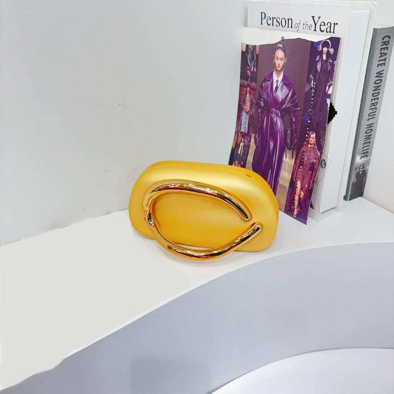 Trendy Classic Round Box Clutch Bag Dinner Bag Acrylic Bag Retro Metal Handle Shoulder Crossbody