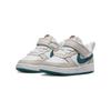 Nike Court Borough Abrasion Resistant Low Top Skateboard Shoes Gray White Green Infant And Toddler BQ5453-017
