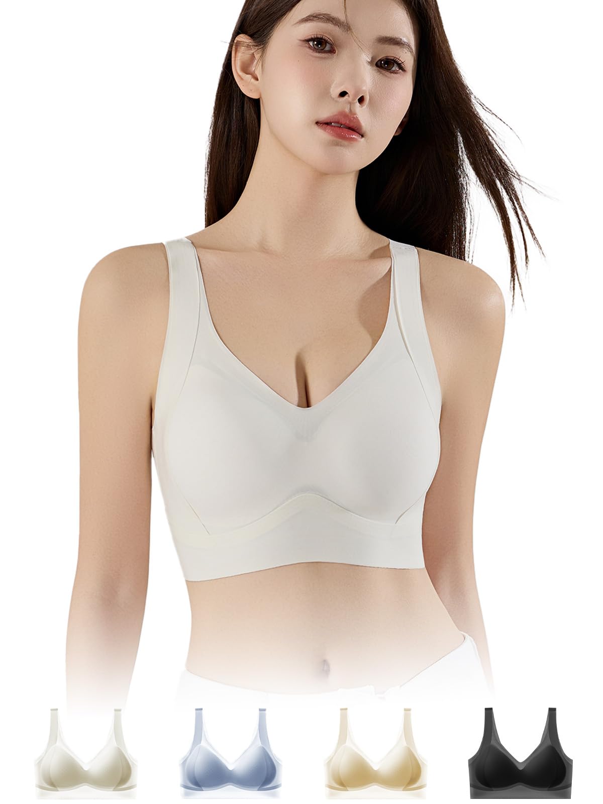 

бесшовный ночной бюстгальтер с фиксированной поддержкой позволяет коже дышать. Коррекция обвисшей груди, высокая боковина, красивая грудь и нежный к коже. Можно использовать для обоих. белый