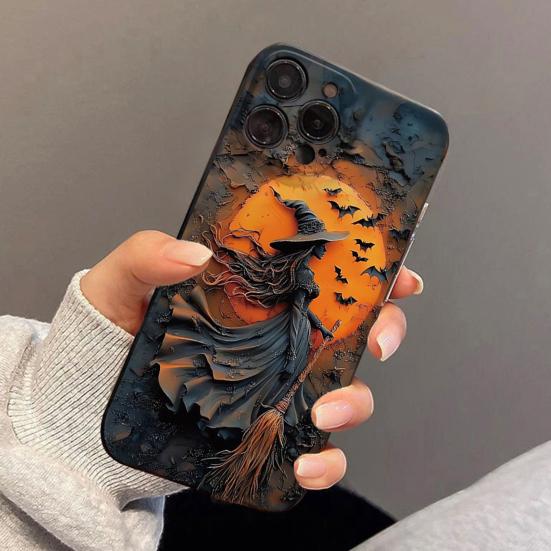 Halloween Witchy Phone Case for IPhone 16/15 Pro Max Shockproof Phone Cover with Hard PC & Soft TPU Anti-Scratch 360 Dgrees Protection Phone Acessary