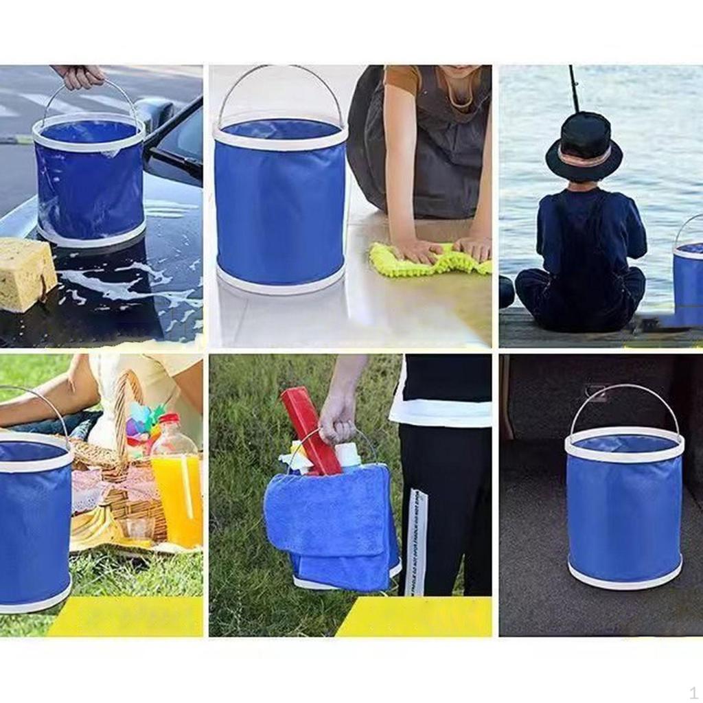 Foldable Water Bucket Fishing Multipurpose Practical Portable Oxford Cloth for Home