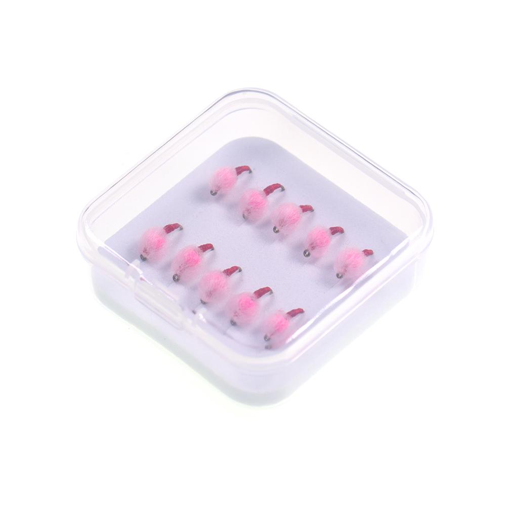 5pcs 10 Pcs/box Translucent Tungsten Bead Core Hard Egg Fly Glo Bug Fly Fishing Flies Lures Size 12#
