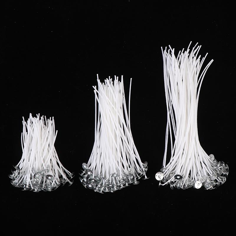 100 Pcs/Lot For Candle Making -Coated With Natural Soy Wax Low Smoke DIY Candle Making Bougie For Jelly Jars Soda/soup Cans