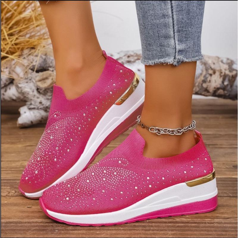 Fashion 2025Women Wedges Platform Sneakers Autumn Fashion Round Toe Casual Sports Slip-on Shoes  Non Slip Vulcanized Shoes Plus