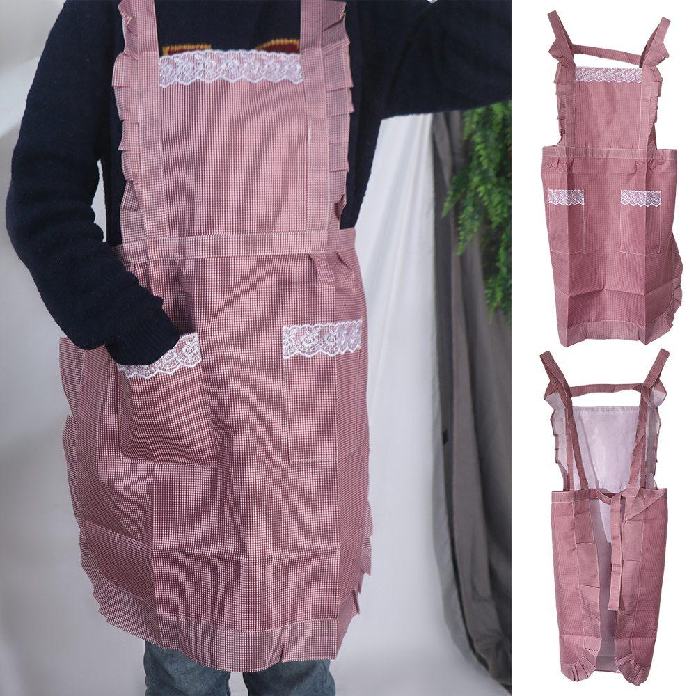 Lovely Adjustable Cooking Ladies Waterproof Princess Skirt with Pockets Apron Kitchen Work Clothes