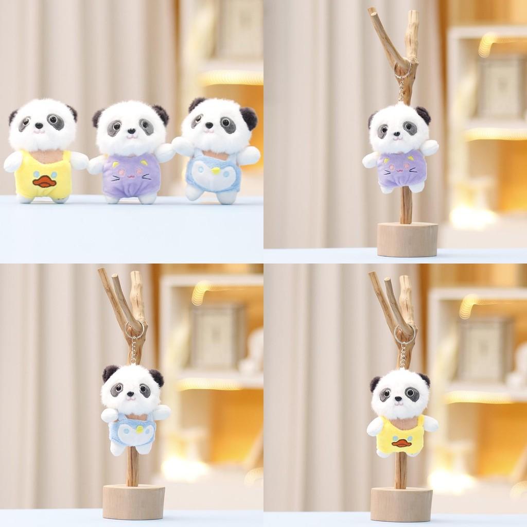 Cute Keychain Panda Cartoon Girl Backpack Decoration Hanging Plush Gift Doll