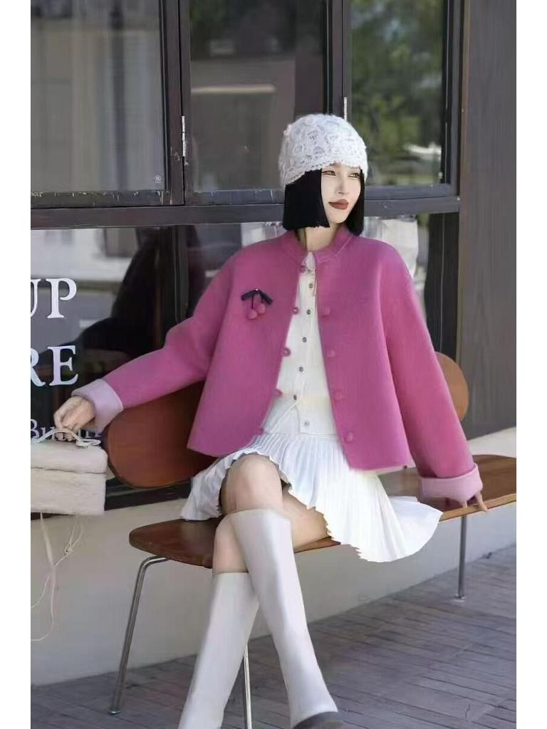 2025 Damen Kaschmir-Wendemantel - Kurz, hochwertiger chinesischer Stil mit zartem Wollmischgewebe