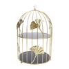 Goldfarbener Vogelkäfig-Form 2-stöckiger Cupcake-Kuchenständer Kosmetik-Aufbewahrungsregal Schmuck-Präsentationsständer Mehrzweck für Zuhause Schlafzimmer Partydeko