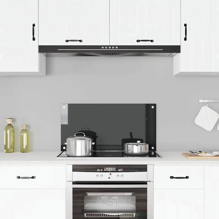VidaXL Dosseret de cuisine Noir 80x40 cm Verre trempé 249484