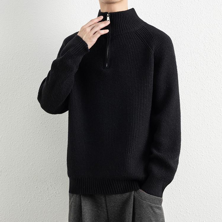 

Top-Selling Men s Multi-Color Half-Zip Stand Collar Casual Sweater 3XL чёрный