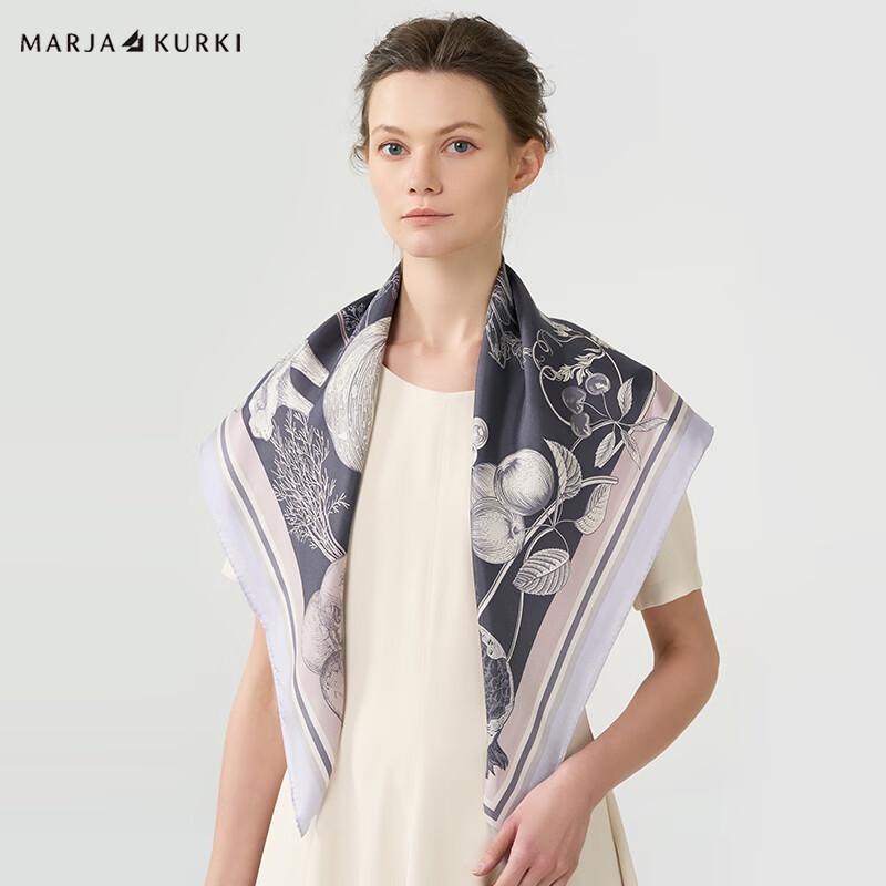 MARJA KURKI Fruits Abundant Mulberry Silk Large Square Scarf