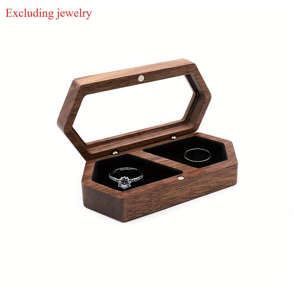 

1PC Portable Wooden Jewelry Box-Transparent Lid for Easy Sorting, Perfect for Rings, Earrings, Necklaces and Other Jewelry Boxes чёрный