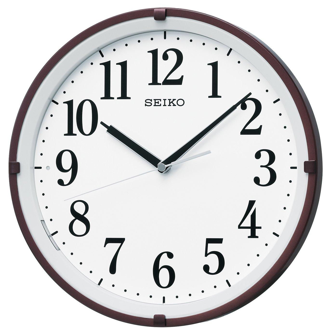 

Seiko Clock Wall Clock Automatic Lighting Radio Wave Analog Visible at Night Brown Metallic KX205B SEIKO