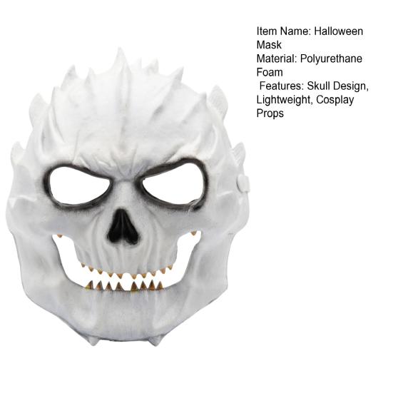 Masque Crâne Horreur Masque Mousse Halloween, Visage Complet Effrayant Respirant Mascarade pour Adulte, Accessoires Fête Costume Cosplay Sinistre