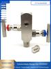 EF-3 Stainless Steel Integrated Two-Valve Manifold with Pressure Gauge and Double Thread.