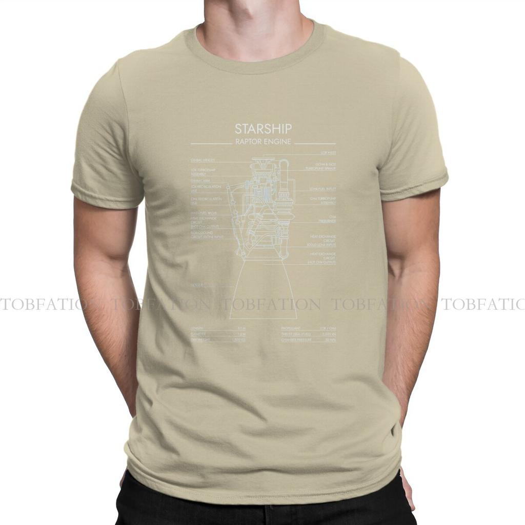 Spacex Raptor Engine Starship System T Shirt Harajuku Graphic Tshirt Oversized Crewneck Short Sleeve