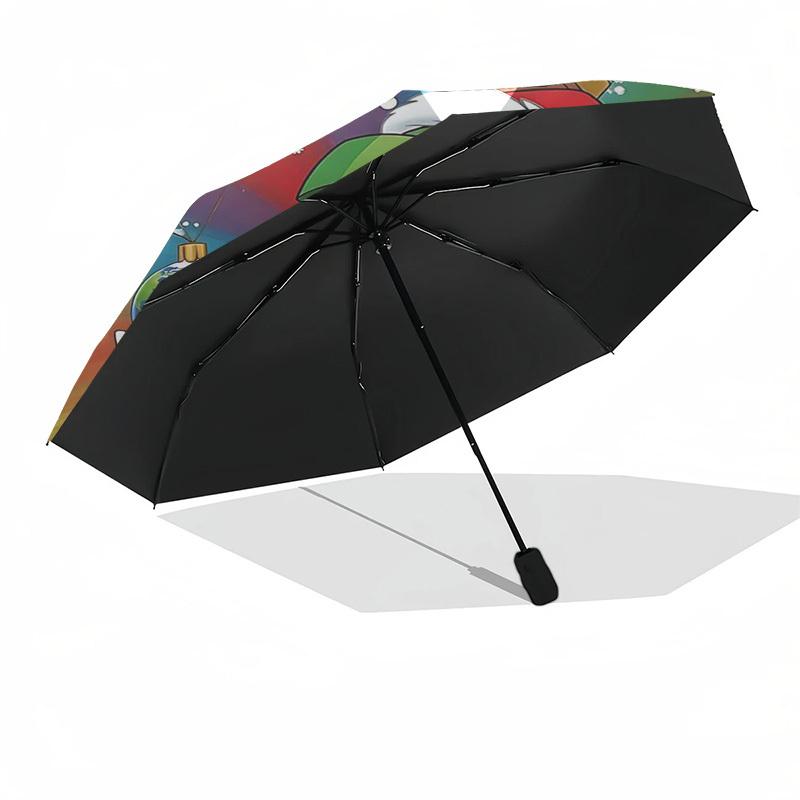1pc Marvin the Martian Christmas Edition Outdoor Umbrella - Automatic Opening/Closing, Portable Tri-Fold Design, 8-Rib Iron Frame - Perfect Gift for F