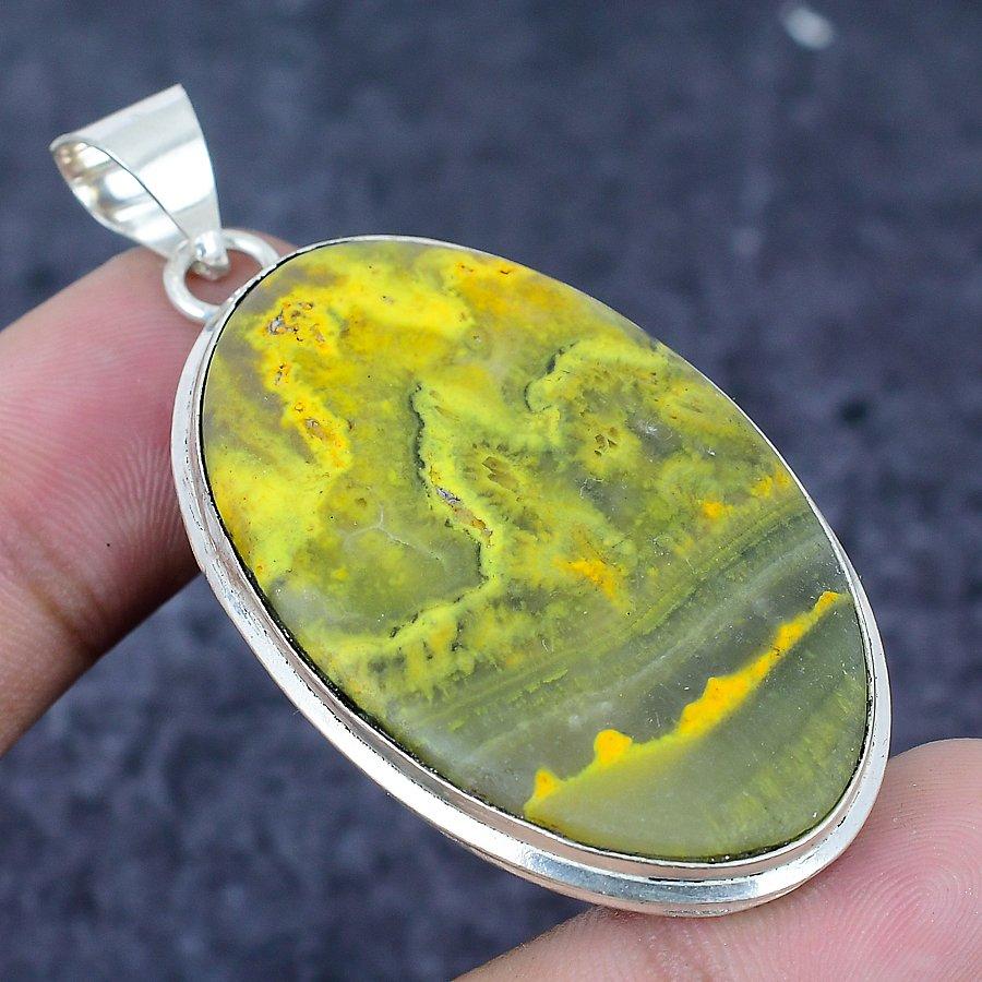 Natürlicher Hummeljaspis 925 Sterlingsilber Schmuckanhänger 2,40" G5P63