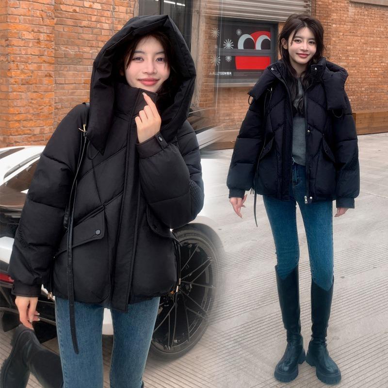 Short down cotton jacket women's winter new fashion small hooded thickened cotton coat cotton