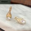 SIMJOO Temperament Earrings Rose Gold Zircon Geometric Earrings