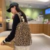 Schoolbag Leopard Print School Bag Women's 1011 Large Capacity Backpack College Student Trend Casual Commuter Backpack Travel Bag