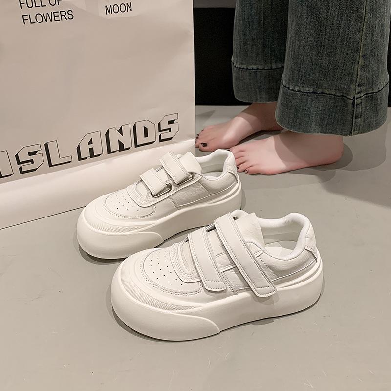 

Туфли с толстой подошвой и большим носом для женщин, весна 2025, новые модные женские туфли для спорта и отдыха, модные туфли на платформе Muffin для женщин 40 белый