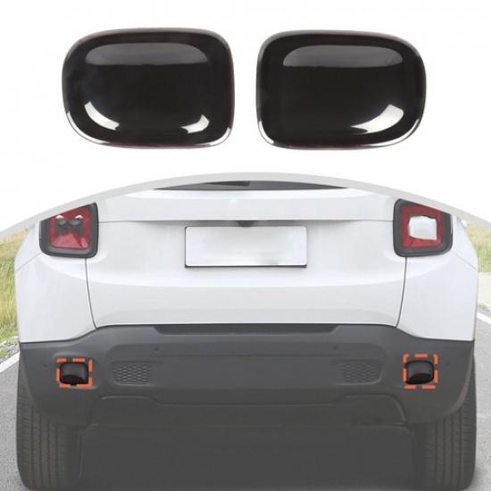 Smoked Rear Tailgate Fog Light Bezel Covers For Jeep Renegade 15-18 Accessories
