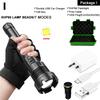 ZK20 Dropshipping USB Rechargeable XHP90 COB Powerful LED Flashlight Zoom Red Torch Light 18650 26650 Touch Switch Flashlights