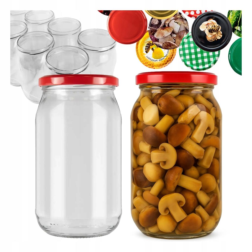 48x Jar 815ml for HONEY JAM MUSHROOMS PRESERVES Glass Jars + Lid Ø 82