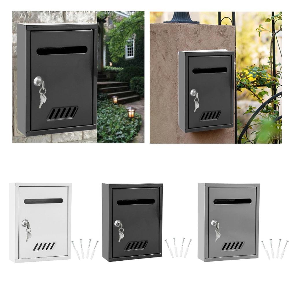 Wall Mounted Mailbox Letter Box Mail Insertion Locking Mail Box for Outdoor Office Front Door House External Home Decoration