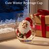 Christmas Glass Cup Stemless Cup, Santa Claus Decorative Drinking Glass, Unique Holiday Kitchenware Transparent Water Mug for Seasonal Party Supplies