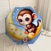 1PC Monkey Star Umbrella-8-Rib Reinforced Portable Folding Travel Suitable for All Seasons Outdoor Daily Use Is an Ideal Choice -F378