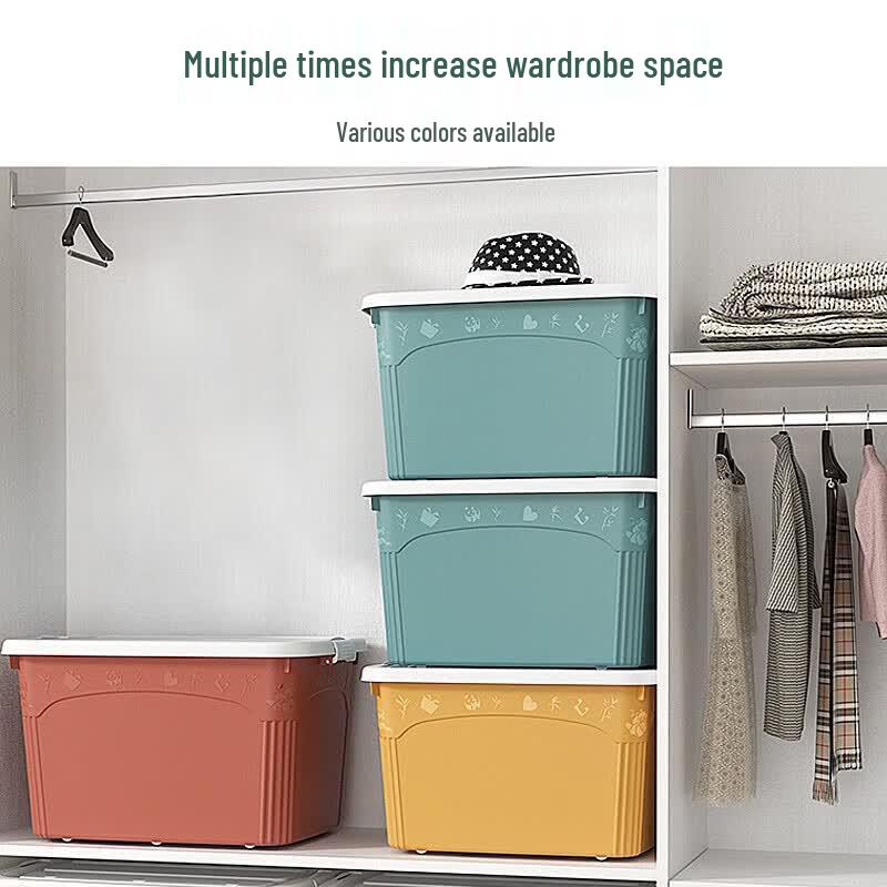 Oushili 120L Thickened Plastic Storage Box with Wheels